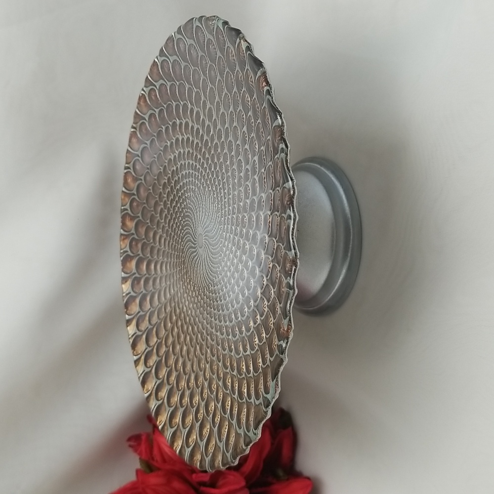 Vintage Topkapi Collection Turkish Art Glass Pedestal Cake Plate